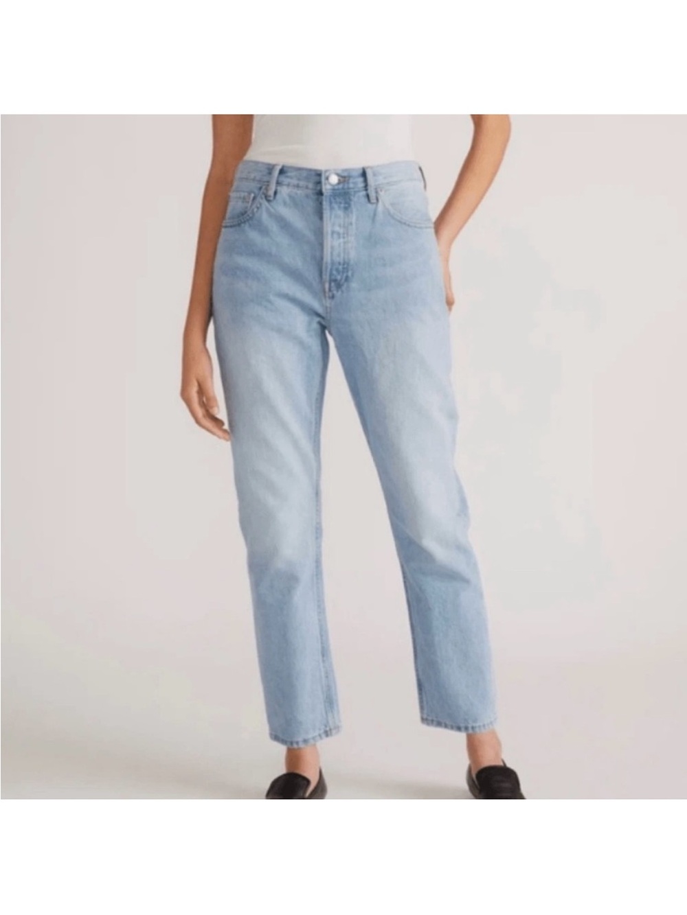 Everlane Curvy 90s Cheeky Straight Denim Jeans 100 Organic Cotton Button Fly 29